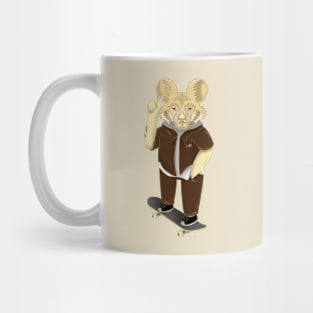 skateboarder african wild dog Mug